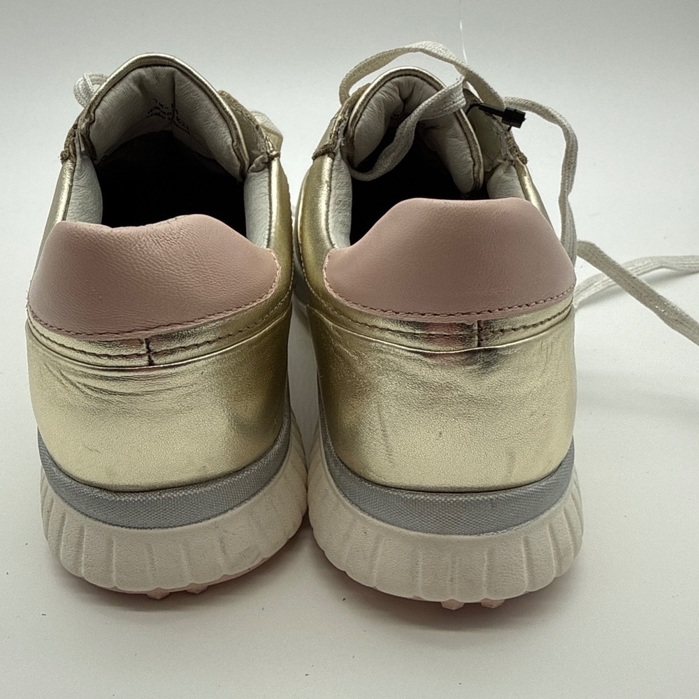 Johnston & Murphy XC4 Shoes Womens 6 golf Gold Metallic Waterproof Sneakers NWT - Picture 3 of 11